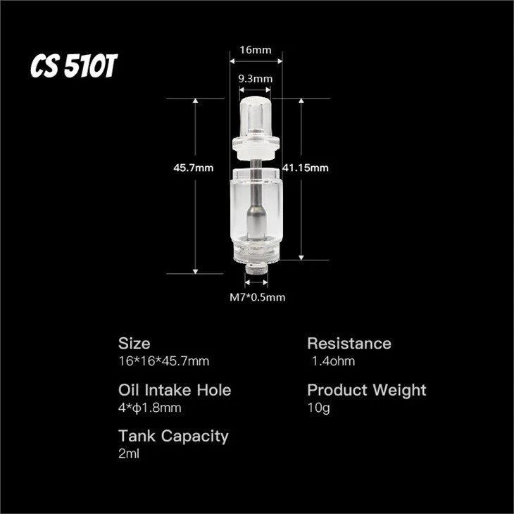 Wholesale Custom Empty 510 Cartridge Cbd 1ml