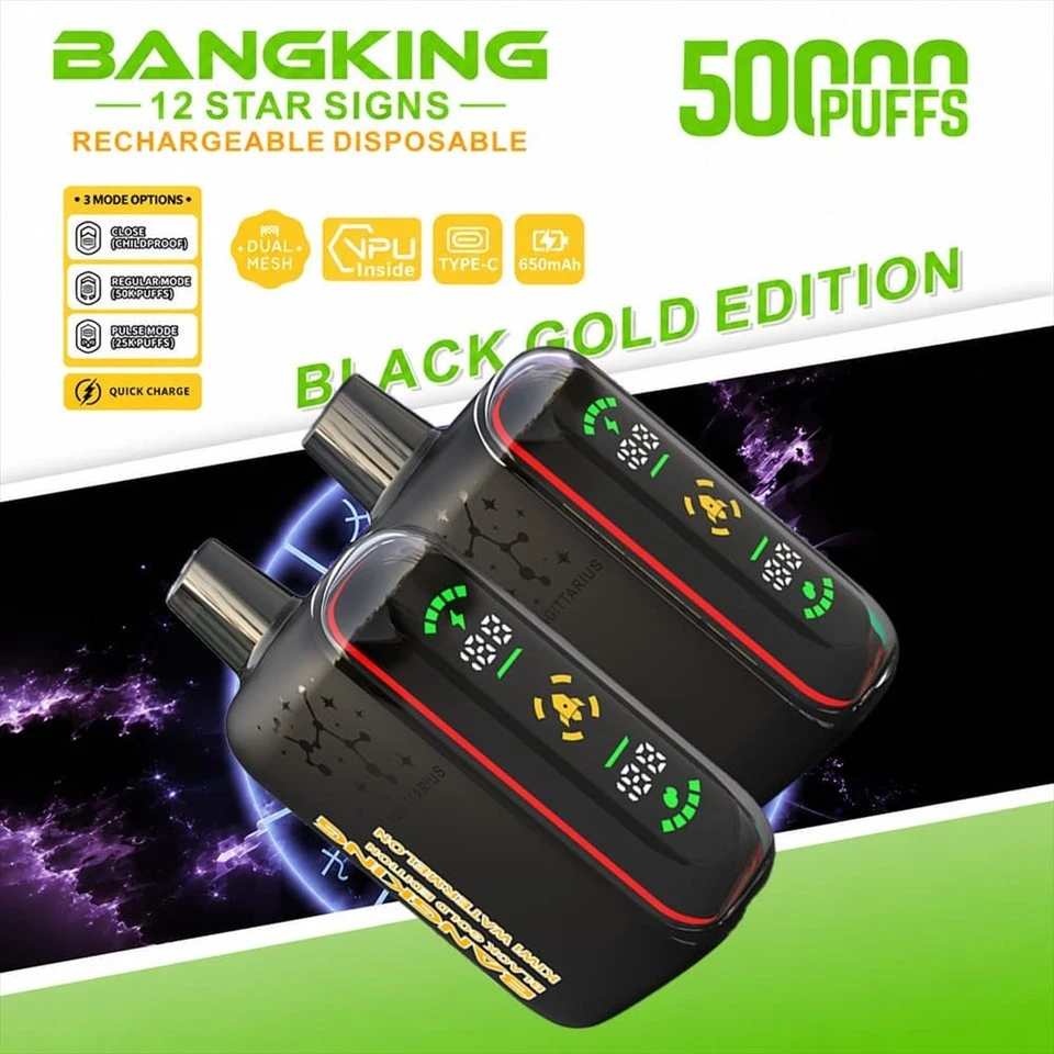 Bang King 12 Star Signs 50K 50000 Puffs Disposable Vape With LED Display And Dual Mesh suppliers