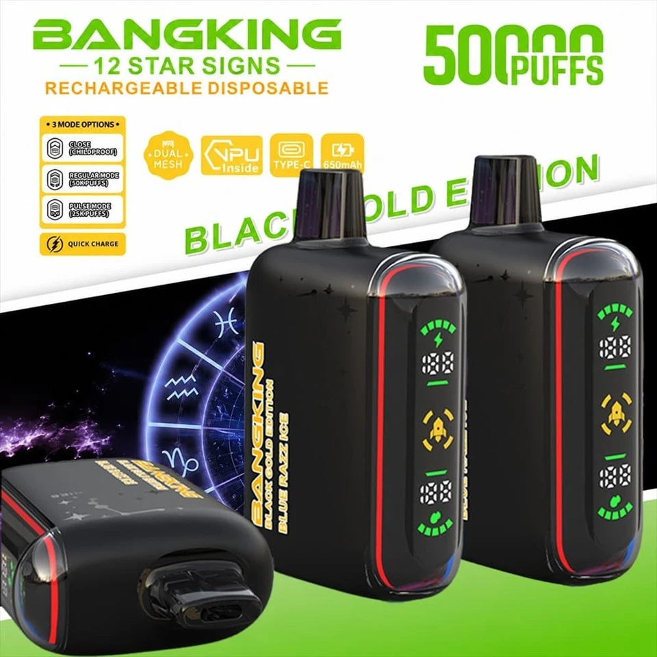 Bang King 12 Star Signs 50K 50000 Puffs Disposable Vape With LED Display And Dual Mesh factory