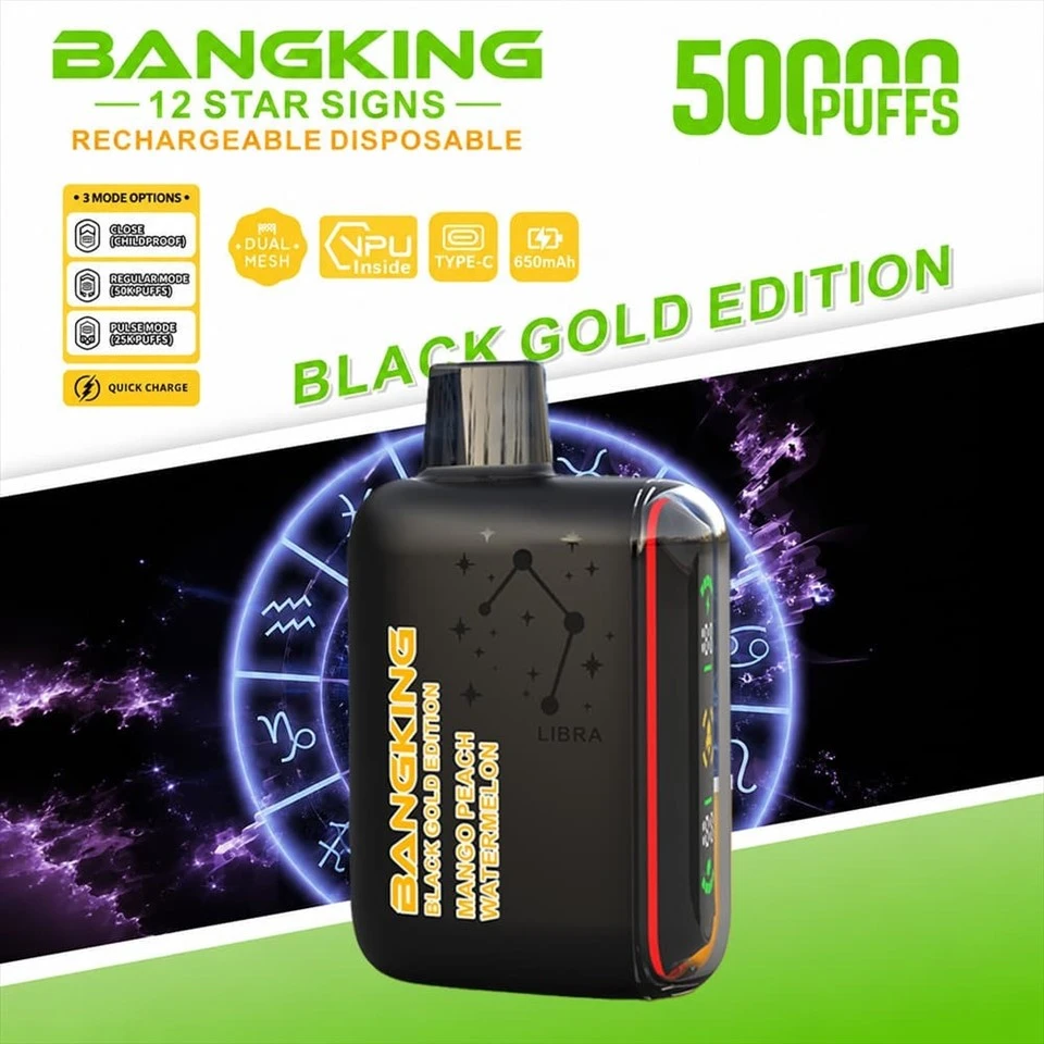 Bang King 12 Star Signs 50K 50000 Puffs Disposable Vape With LED Display And Dual Mesh suppliers